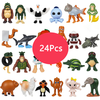 8/24Pcs Fun Italian Brainrot Action Figure Set Tung Tung Sahur Tralalero Tralala Bombardino Crocodilo Figures Model Toy Gifts