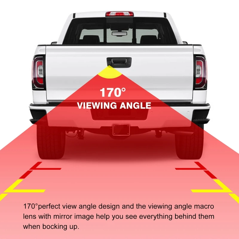 Car Rear View Camera Wide Angle Tail Door Trunk Handle Reverse Parking Camera For Chevrolet Silverado GMC Sierra 2007-2013