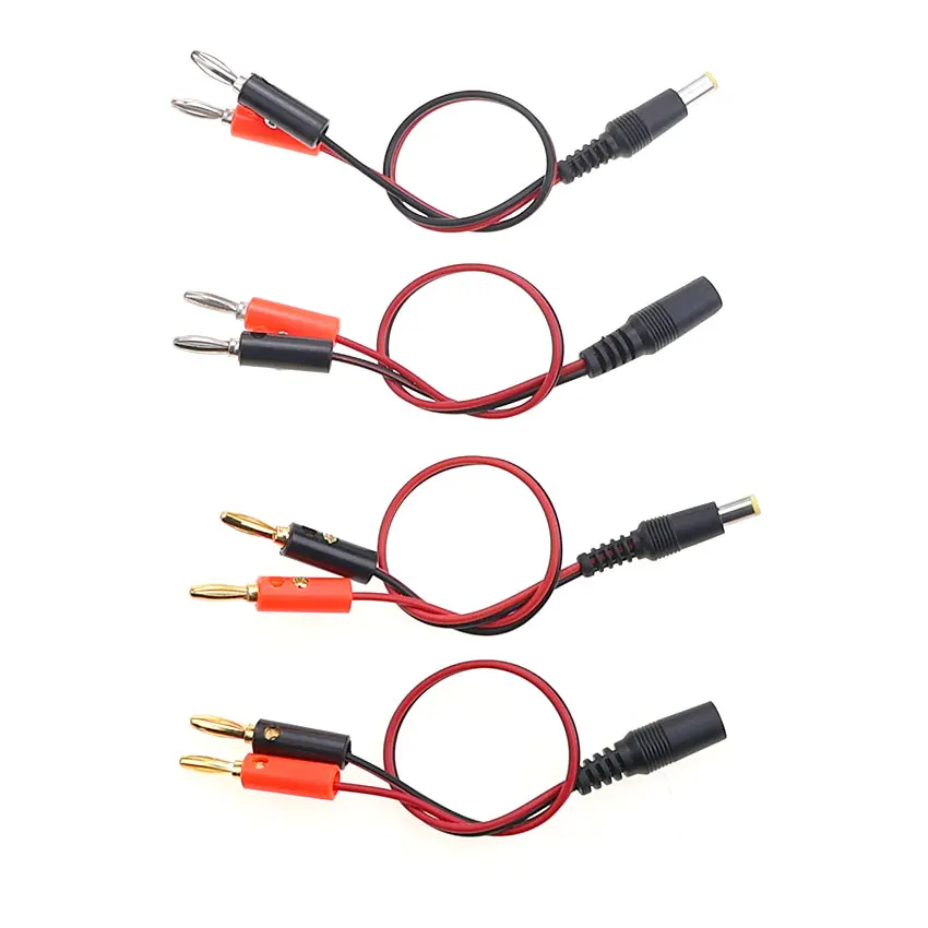 YuXi DC 5.5*2.1mm Male Female To 4MM Banana Plug Wire DC Power Adapter Connection Cable Turn Lantern Plug Power Test Cable
