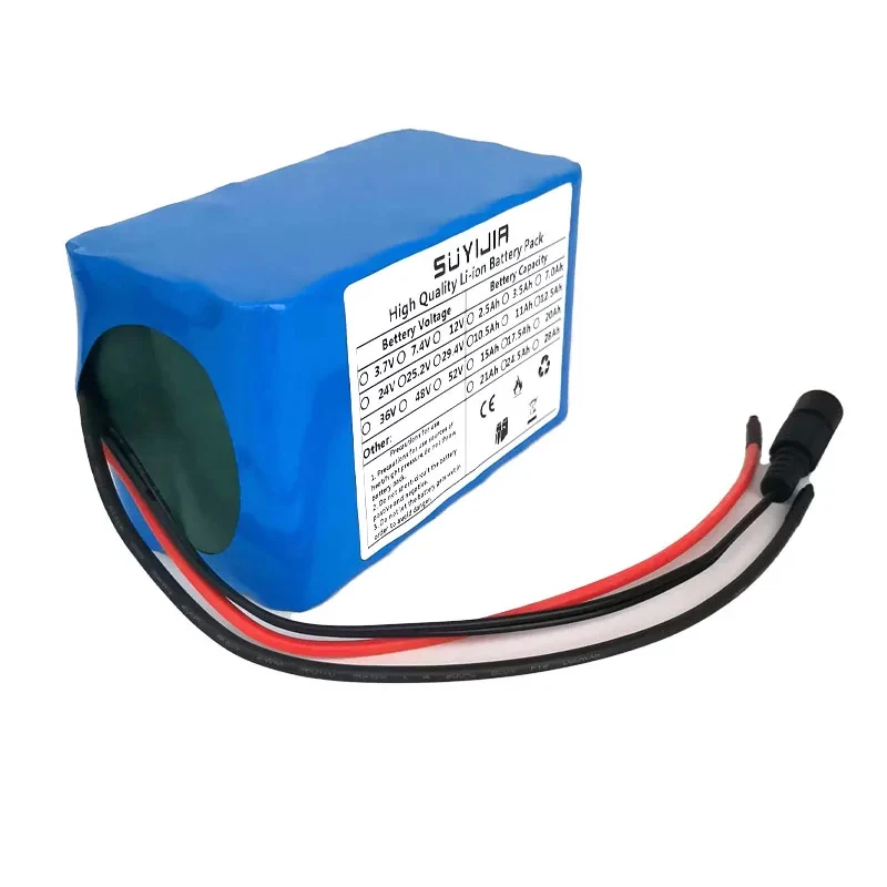 6S3P 18650 Rechargeable Li-ion Battery Pack 24V 10500mAh Suitable for Electric Bikes and Mopeds Built-in BMS+25.2V 2A Charger