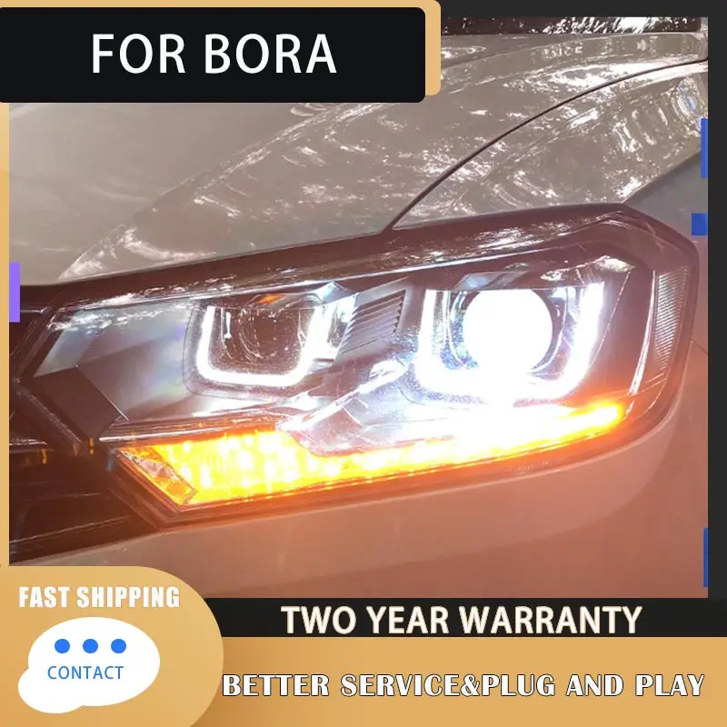 Car Styling For VW Bora headlights 2016 Bora head lamp led DRL front Bi-Xenon Lens Double Beam HID KIT