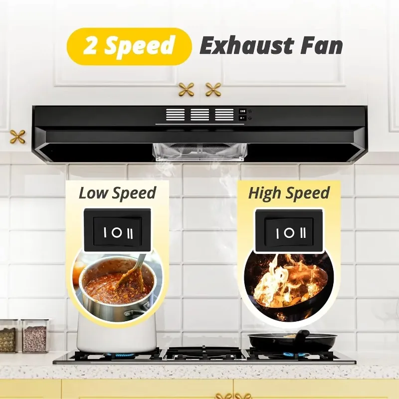 Popular. شفاط المطبخ الأسود مقاس 36 بوصة تحت الخزانة، غطاء المطبخ القابل للتحويل بدون مجاري/خلاصة تهوية من الفولاذ المقاوم للصدأ مطلي باللون الأسود #3