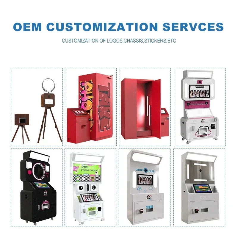 Customized independent coin-operated selfie photo booth/automatic printing vending equipment/photo booth shell party supplies