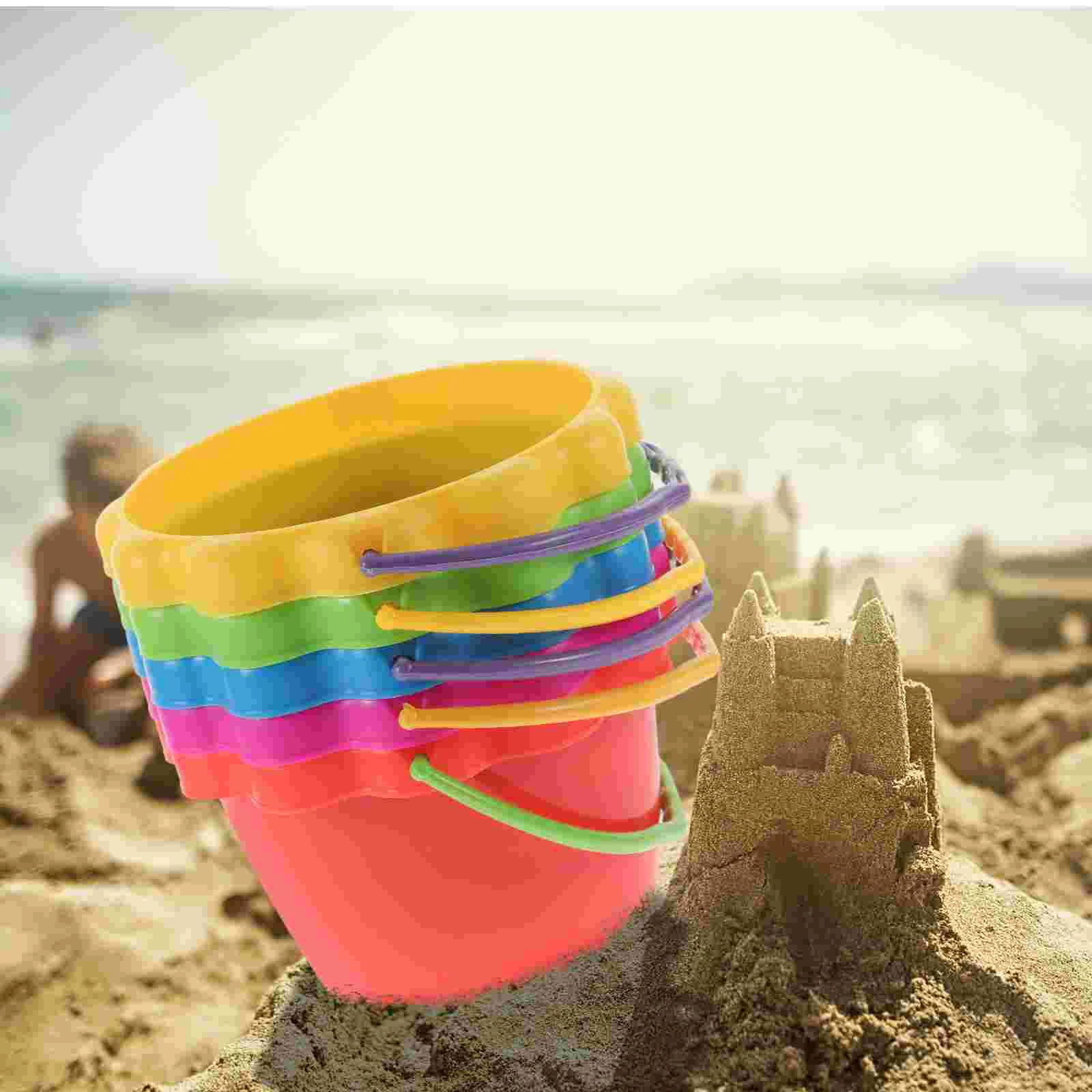 

5 Pcs Toy Beach Bucket Kindergarten Toys Outdoor for Kids Sand Holders Children Water Playthings Fishing