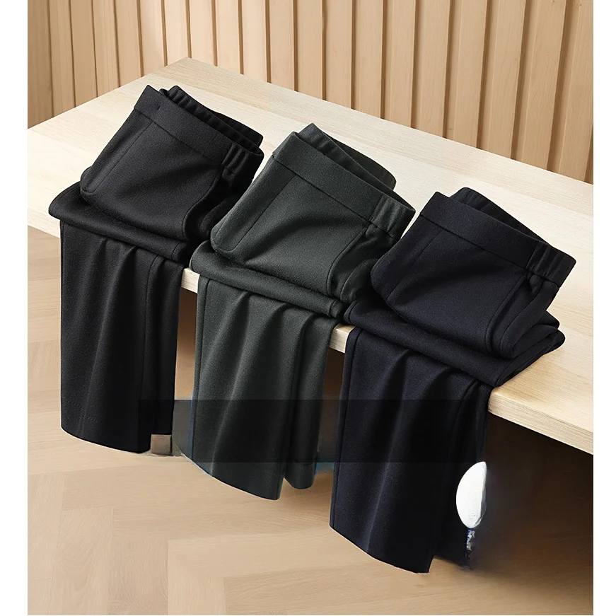 

Italian Luxury Men's High-end Wool Blend Knitted Casual Straight Leg Pants Autumn Winter New Arrival Doctor.Huang's Brand