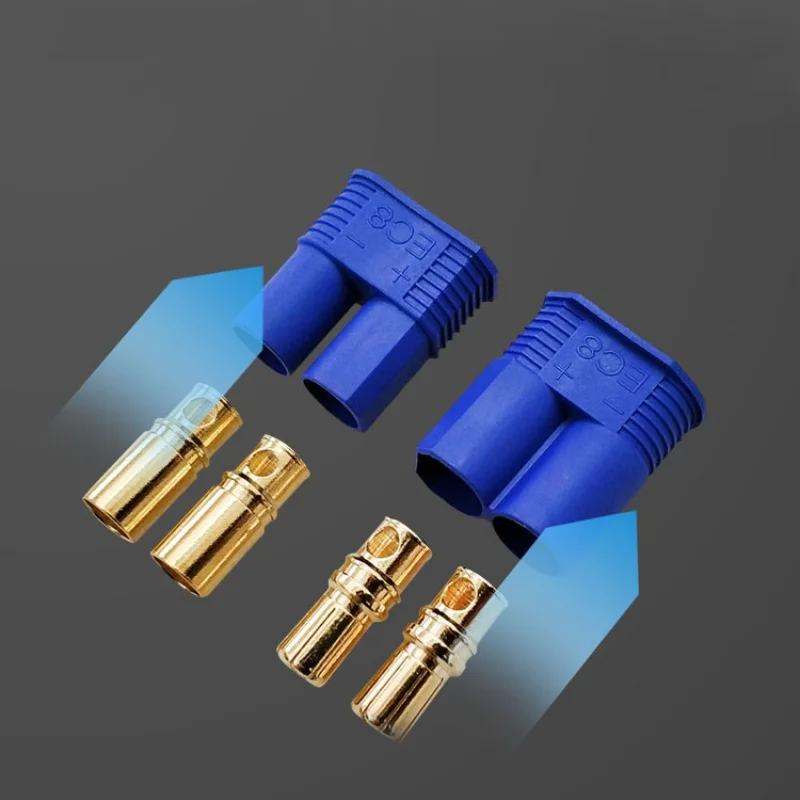 High Current 8mm EC8 Bullet Connector 24K Gold Plated Banana Plug Socket Female Male Connectors For RC Car ESC Lipo Battery