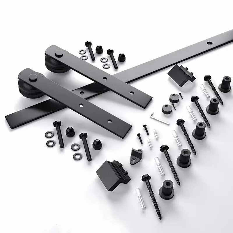 

Modern Custom Door Hardware Black Sliding Wood Barn Door Hardware Kit