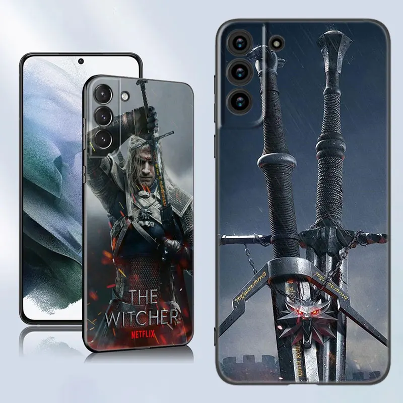 Game W-witchers Black Silicone Phone Case For Samsung Galaxy S23 S21 S20 FE S24 S22 Ultra S10E S10 S9 S8 Plus