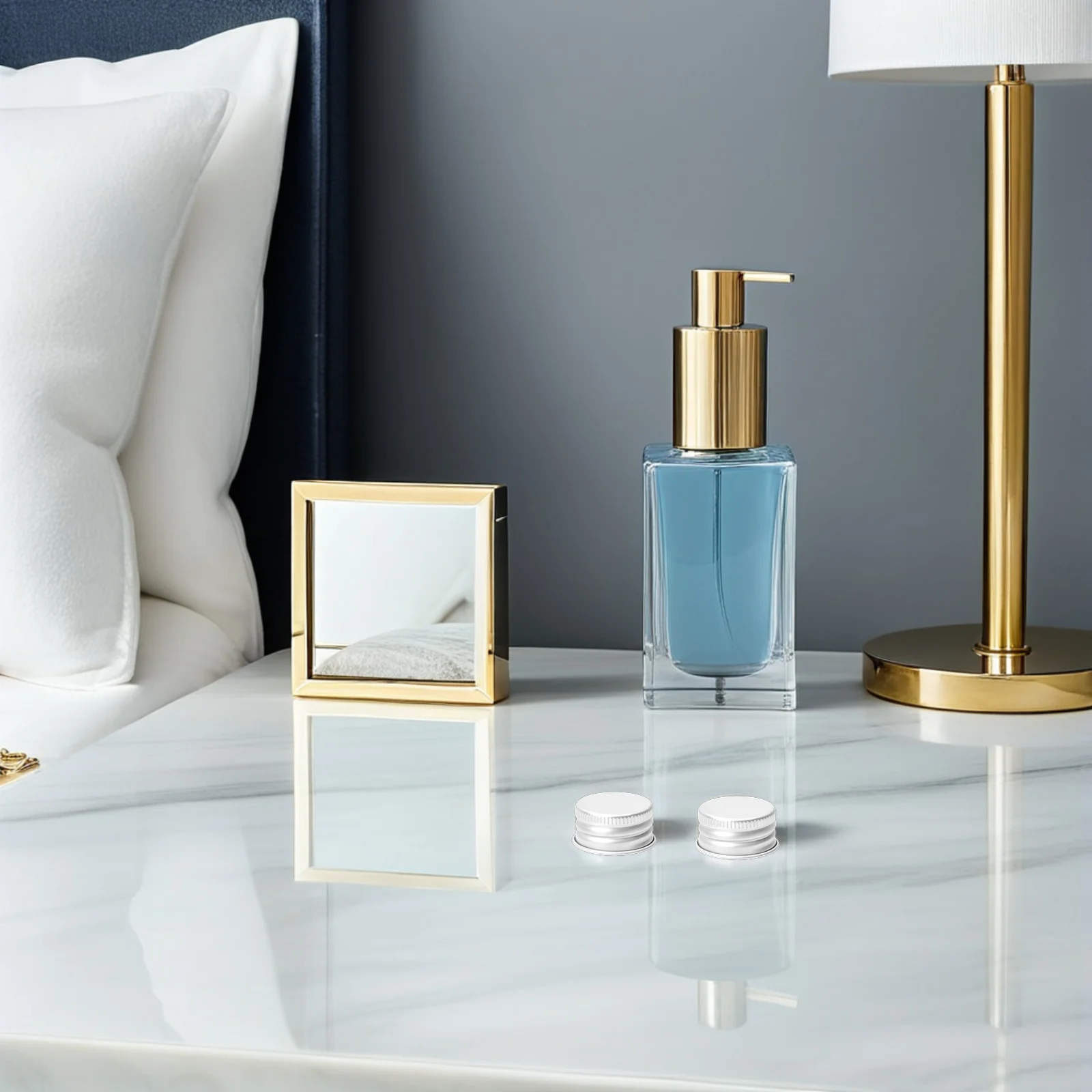 

100Pcs Reusable Aluminum Screw Caps 20Mm for Glass Bottles - Leakproof Portable Replacement Lids for Skincare Travel Fitness