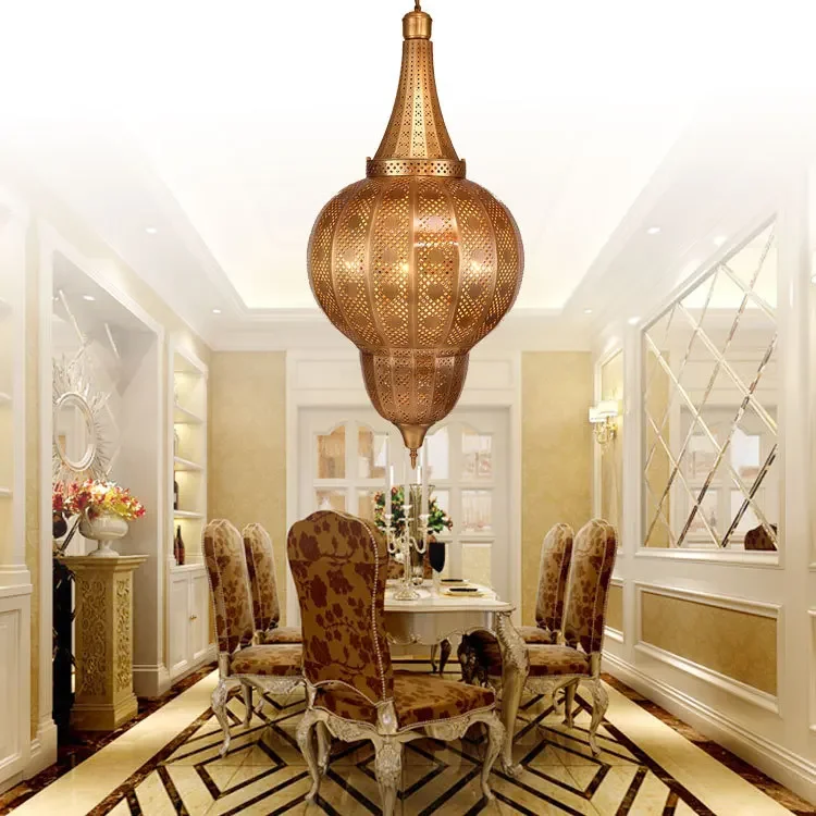 European style copper elegant copper chandelier, living room bedroom light, dining room aisle corridor hanging light