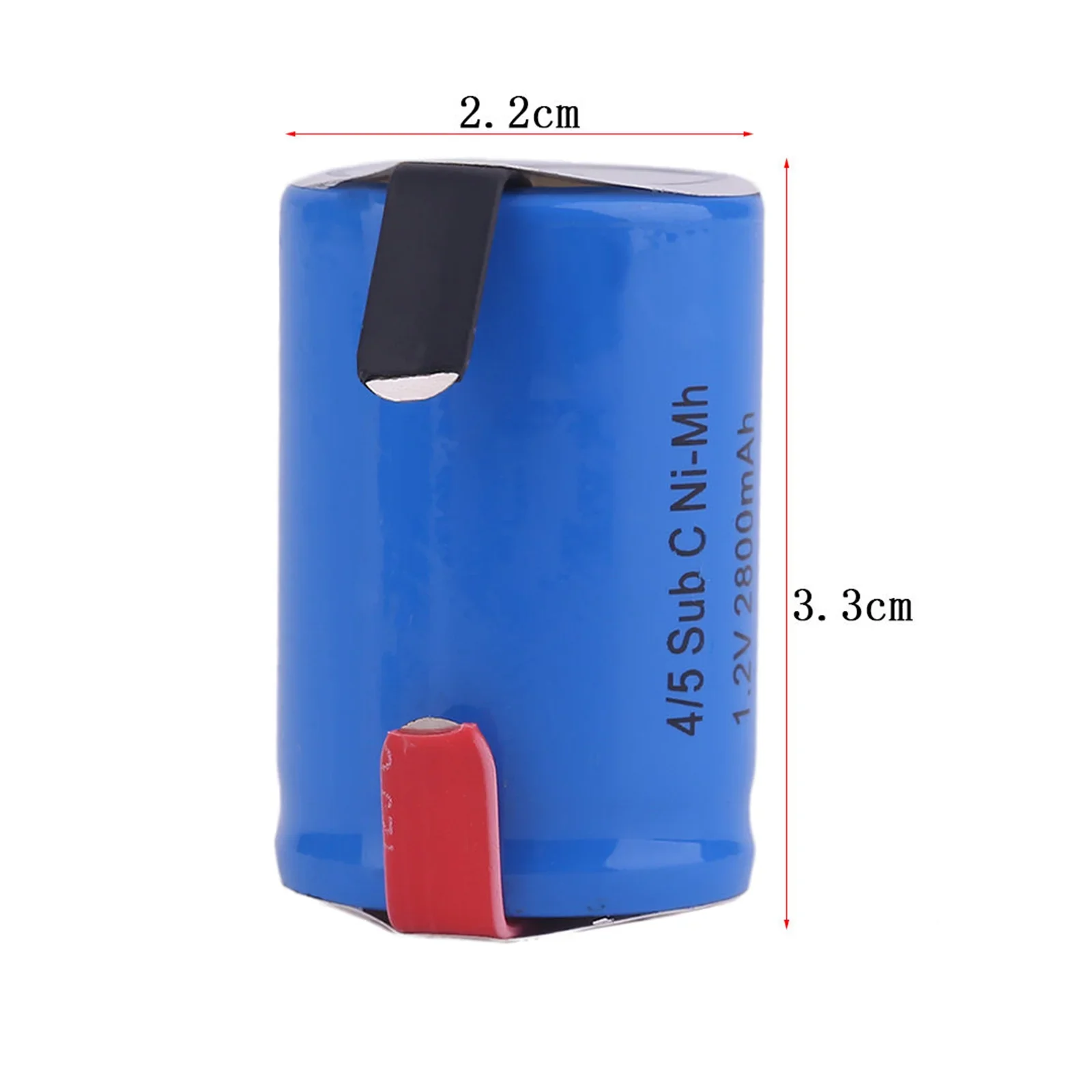 10pcs  4/5 SubC Sub C 1.2V 2800mAh Ni-Mh Rechargeable Battery Blue Cell with Tab