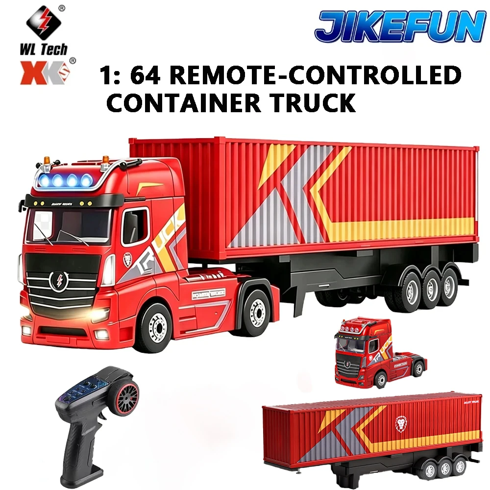 

WLtoys 1/64 6408 RC Car 4WD With Horn Independent Control Liftable Container Truck 2.4G Remote Control Drift Racing Toy Gift