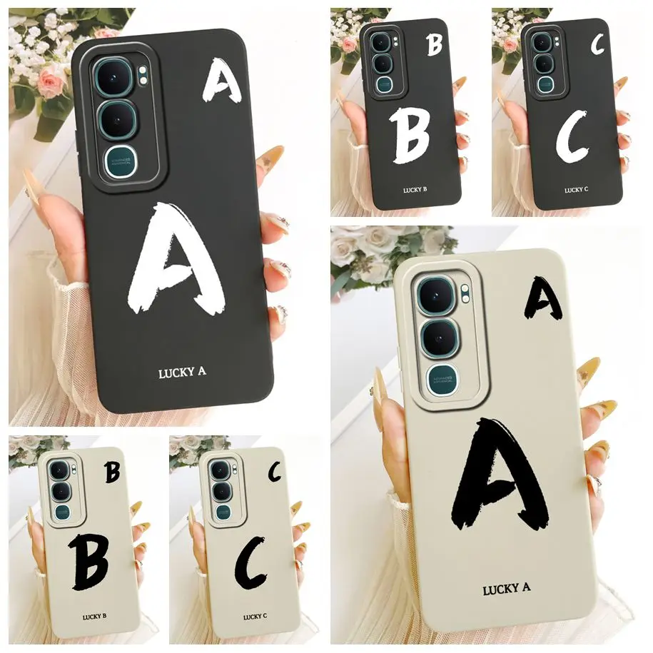 ل Vivo Y31 5G حافظة V2521 غطاء محظوظ الحروف الأولية لينة سيليكون ماتي فوندا الحالات الهاتف ل Vivo Y21d 2025 Y 21D الغطاء الخلفي #1