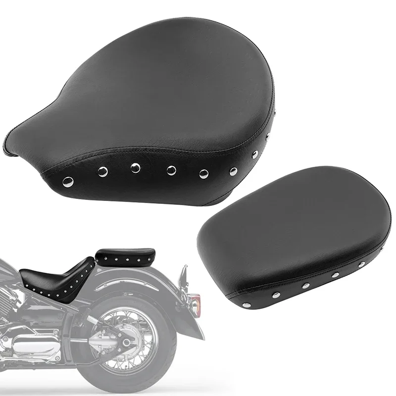 

Motorcycle Front Driver Two-Up Rear Passenger Double Cushions Seat PU Leather For Yamaha Dragstar VSTAR XVS 400 XVS 650 98-22