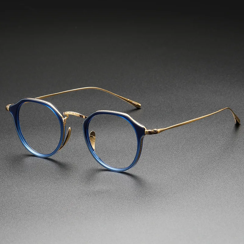 Wannian Turtle Same Style Men and Women with Myopic Glasses Option Hyperopic Anti-Blue Light Retro Pure Titanium Glasses