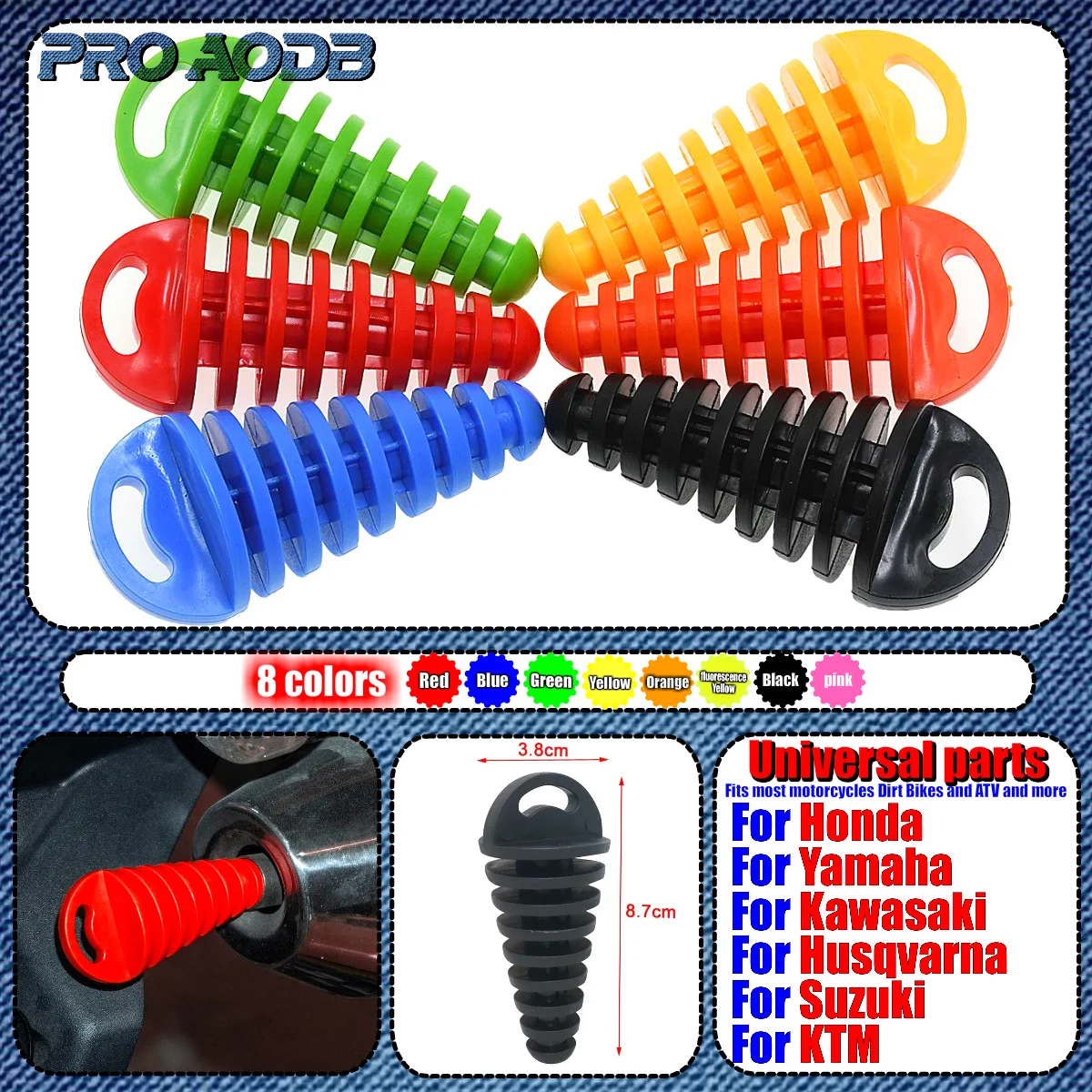 

For Honda KTM Yamaha Kawasaki Exhaust Pipe Plug Motorcycle Motocross Tailpipe PVC Air Bleeder Plug Wash Plug Pipe Protector