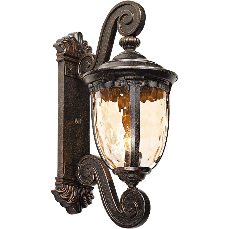 European Outdoor Wall Light Fixture Bronze Scroll 24