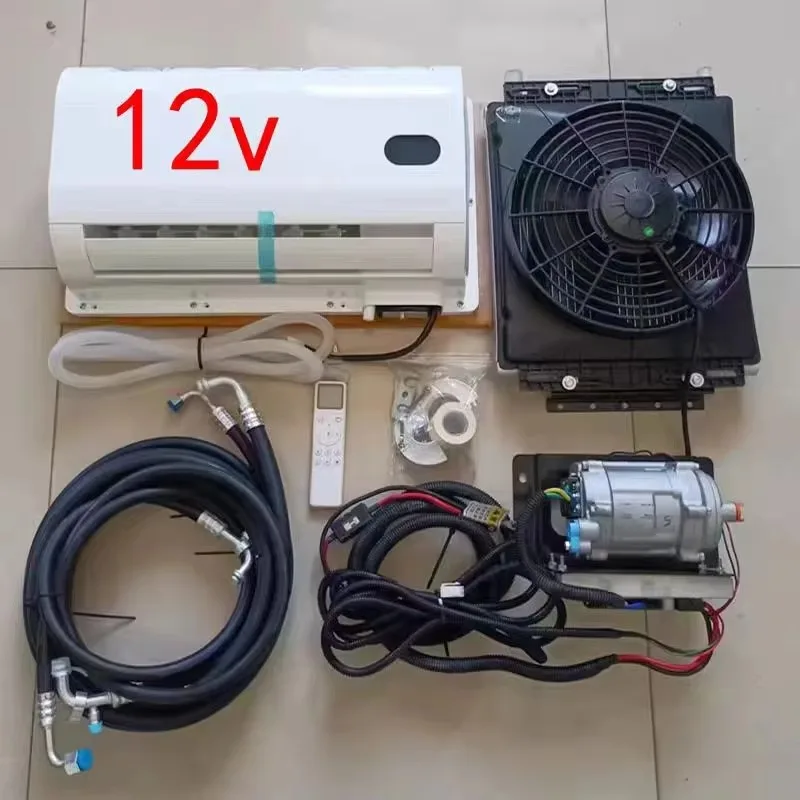 

12/24 Volt Air Compressor Electric Air Conditioning Parking Cooler RV Automatic AC Evaporator