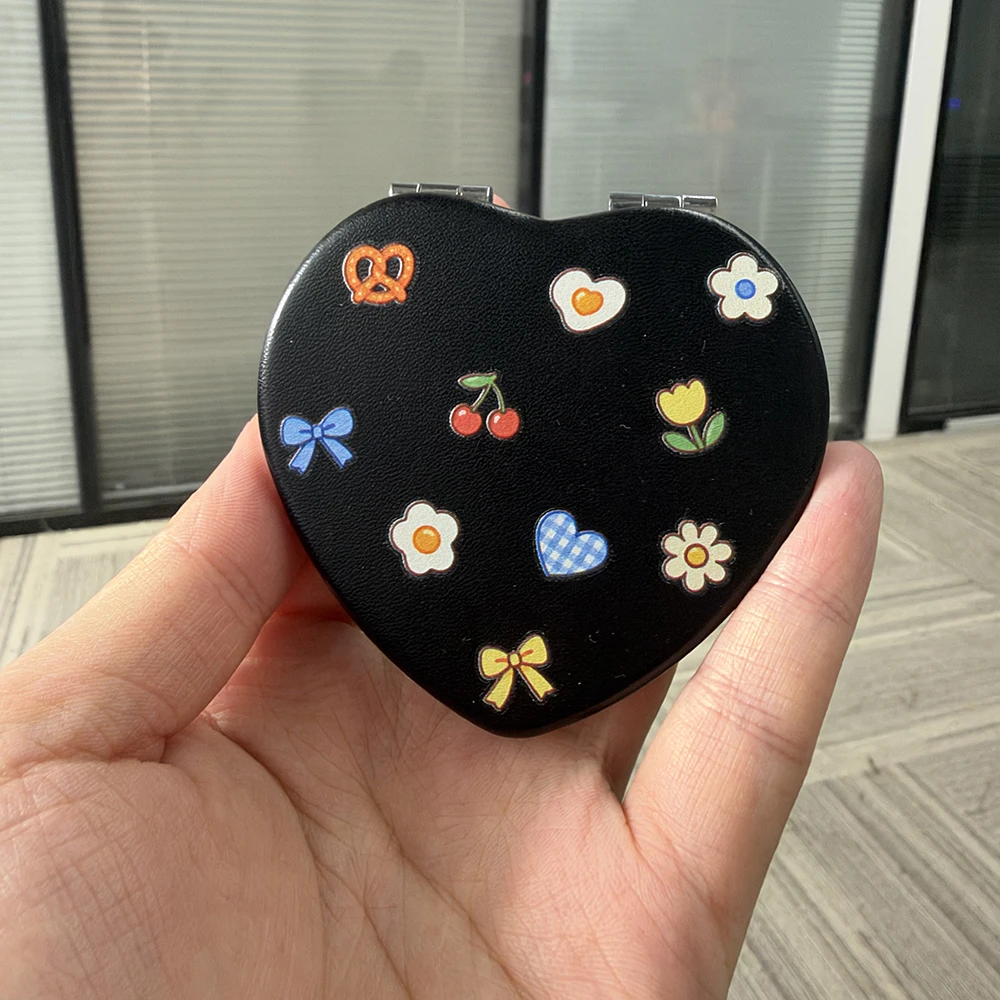 Mini Kawaii Makeup Mirror Stickers Vintage Breakfast Food Bow Cherry Flower Self Adhesive Decals for Compact Mirror Phone Case D