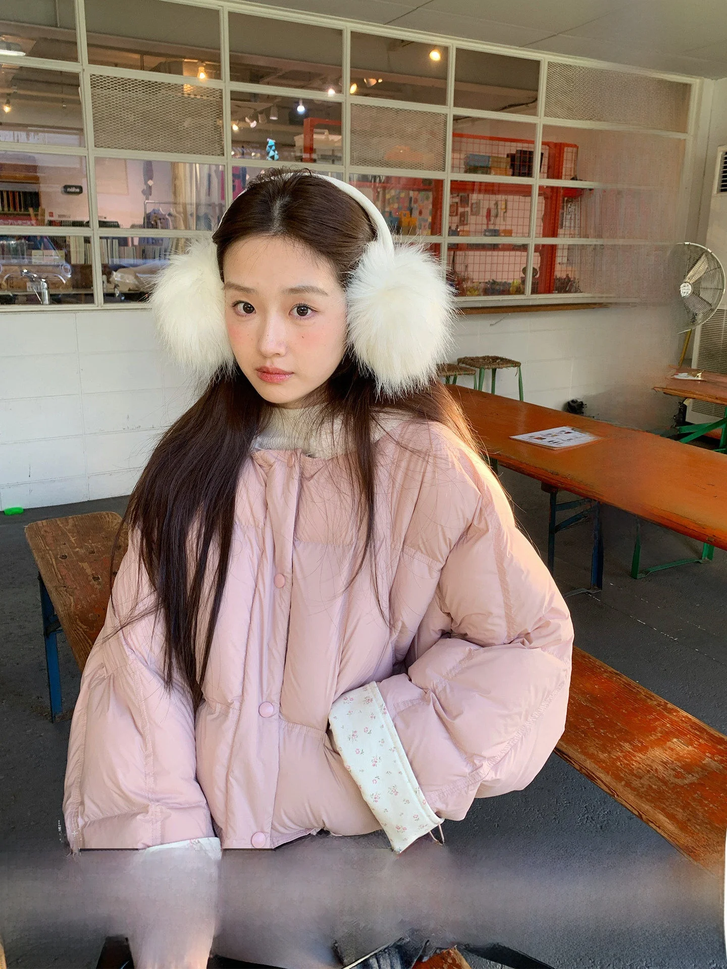 

Horide Map Korean Sle Spliced 90 White Du down Jaet Fake Rabbit Fur Detachable Hood ort Women's Outerwear