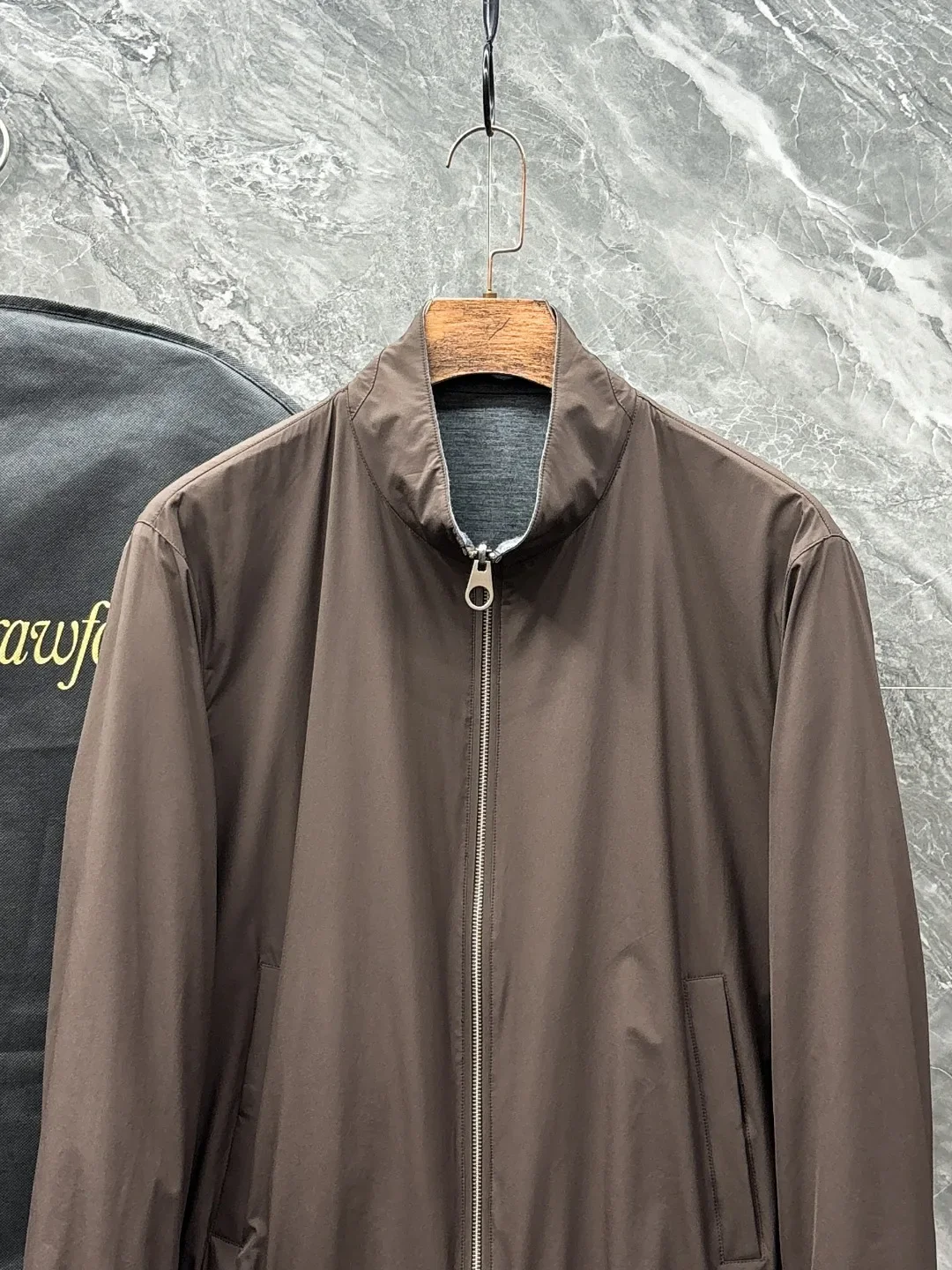 

Italy LP wool blend double-sided wearable stand-up collar simple net casual jacket