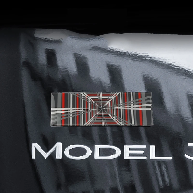 Neues Auto Zeit Raum Tunnel Plaid Logo Heck Kofferraum Abzeichen Emblem Aufkleber Aufkleber für Tesla Modell 3 x y s Plaid Styling Zubehör