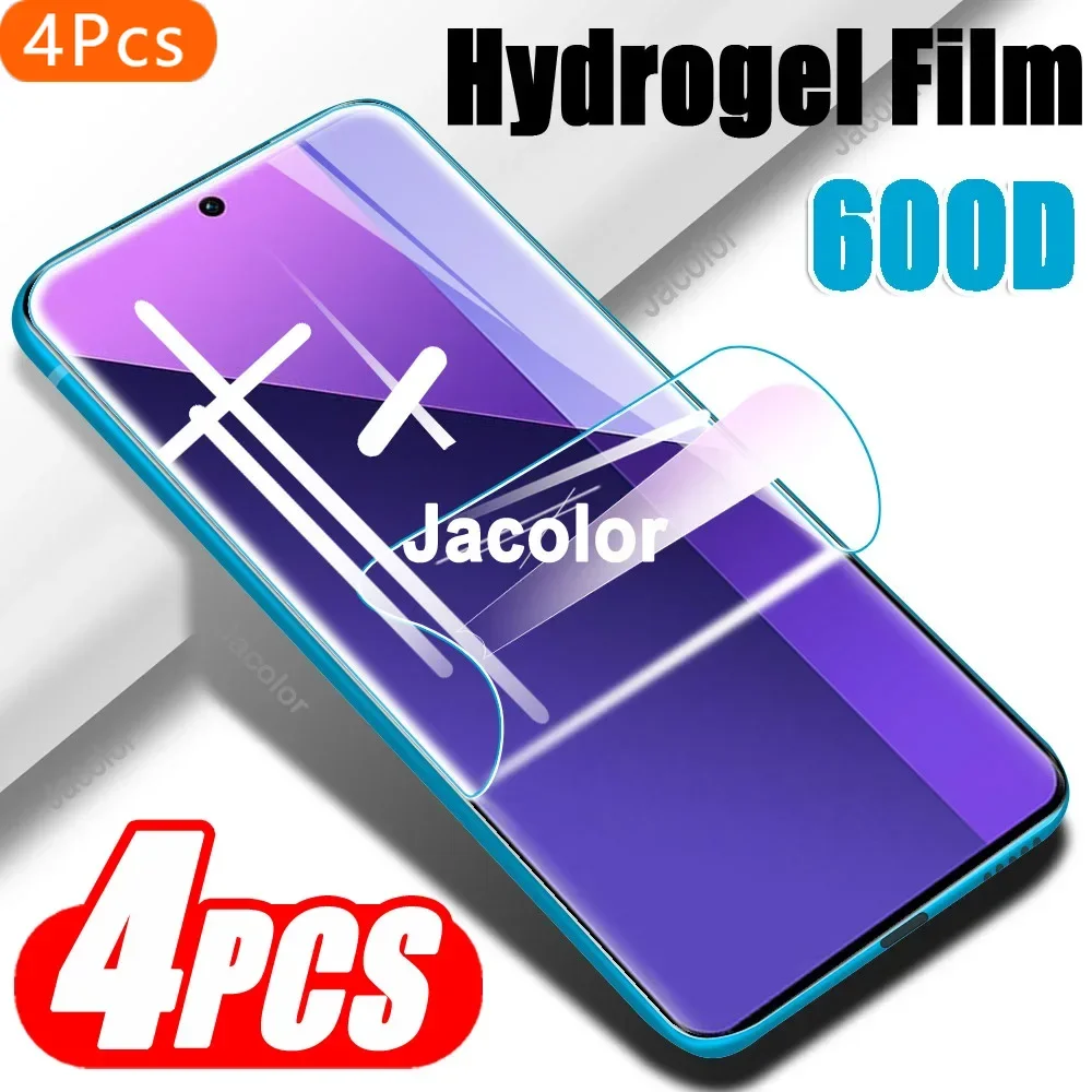

4PCS Screen Gel Protector For Xiaomi Redmi Note 13 Pro 4G Pro+ Safety Hydrogel Film Redmy Note 13Pro Plus Not Tempered Glass