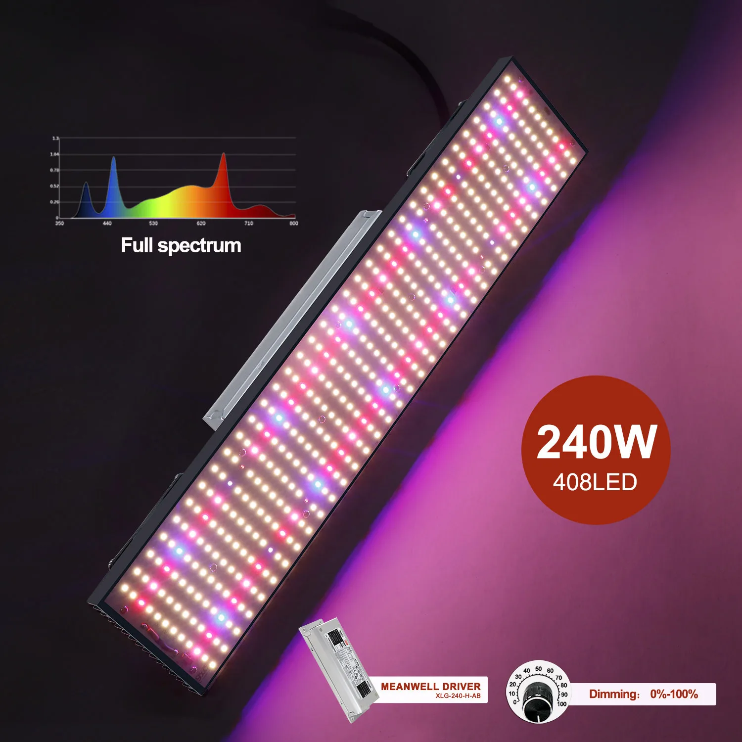 Yxo full spectrum 240W LED growth lamp hydroponic  Lm301H chip LED growth lamp