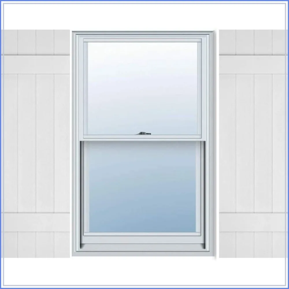 Exterior Solutions Standard Board & Batten Vinyl Shutters, Paintable Pair, 14 x 35 In