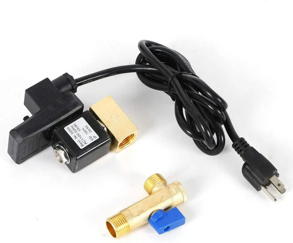 AC 110V Automatic Electronic Timed Air Tank Water Moisture Drain Valve For Air Compressor Tank Auto Drain Valve+Power Cable