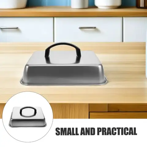 Stainless Steel Cheese Melting Dome S/M/L/XL Sturdy Rectangular Basting Cover Corrosion-resistant with Handle