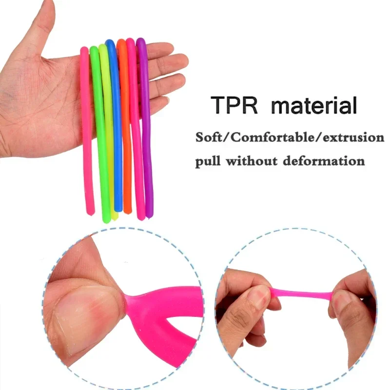 NEW Fidget Toys Autism Vent Children Adult Decompression Toy Luminous Noodle Stretch String TPR Rope Anti Stress Toy String 28cm