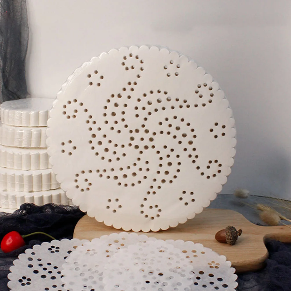 

100 Pcs Kitchen Baking Paper Parchment Grease Proof Disposable White Silicone Oil Inserts Steamer