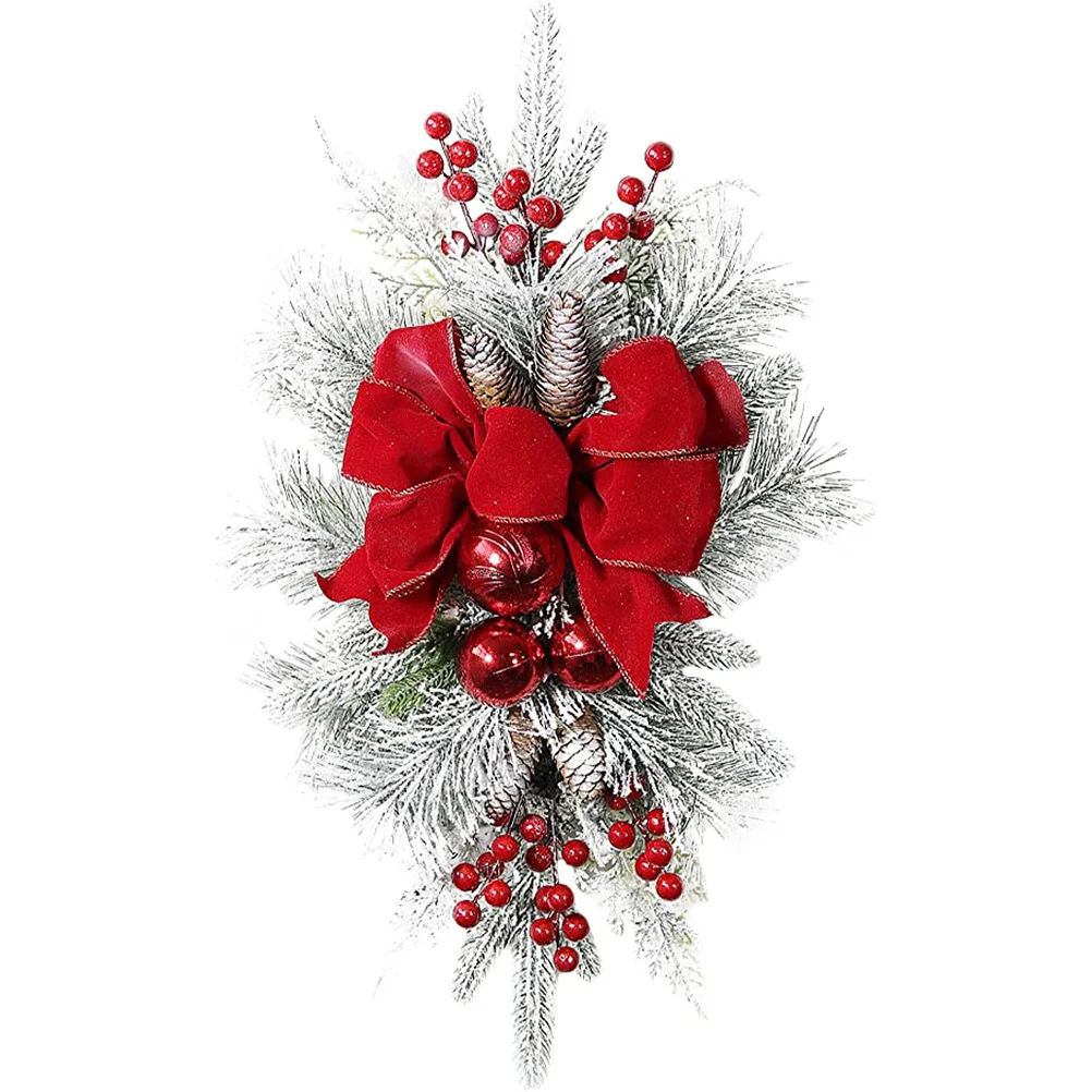 

Christmas Wreath Pendant Xmas Decorations Stair Wreath Ornament Door Decoration Lifelike Christmas Tree Pendant Party Favors