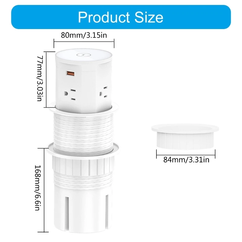 Ổ cắm nâng điện có ổ cắm điện đa năng sạc không dây USB