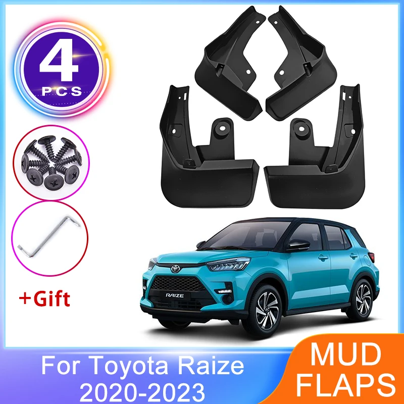 Mudguards for Toyota Raize Daihatsu Rocky A200 Subaru Rex 2020~2023 Mud Flaps Splash Guards Fender Wheel Protector Accessories