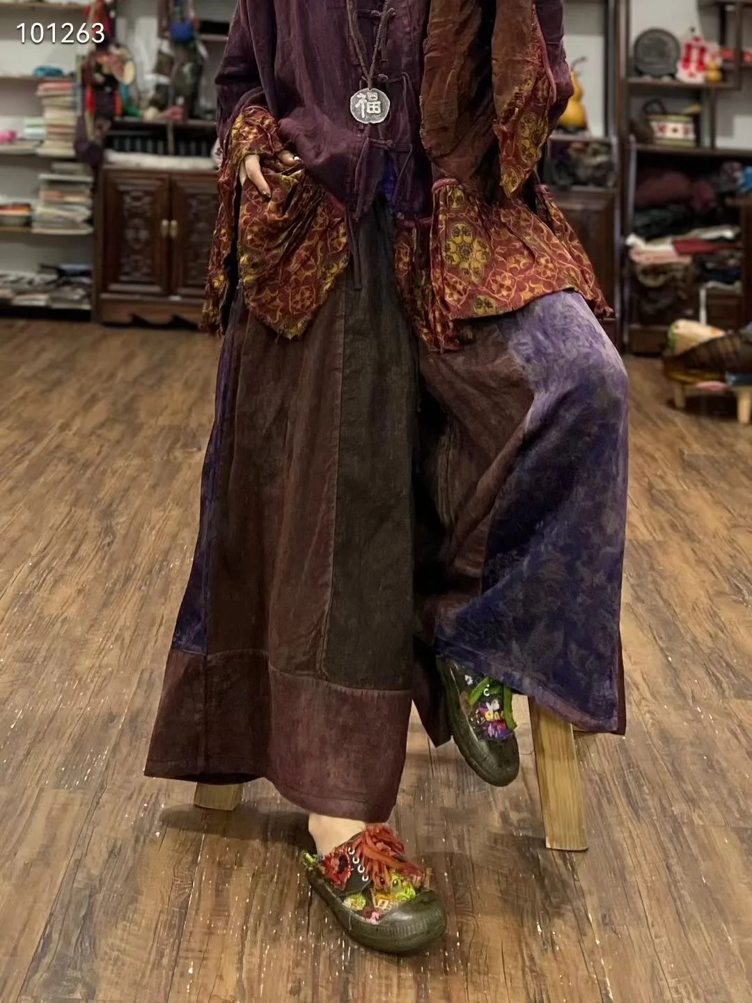 

Брюки с широкими штанинами оригинального дизайна из льна и шелка, улучшенная удлиненная версия, повседневные, свободные, в художественном ретро-стиле, с высокой талией