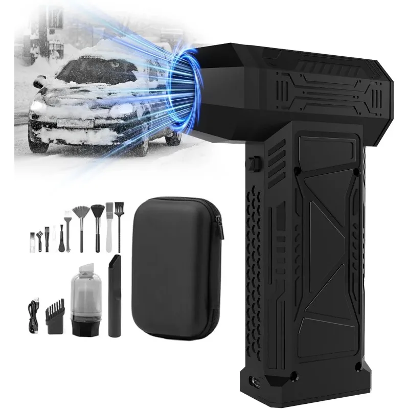

500000RPM Mini Voilent Fan with Led Display&Light Electric Air Duster Adjustable wind speed Blower Rechargeable for computer