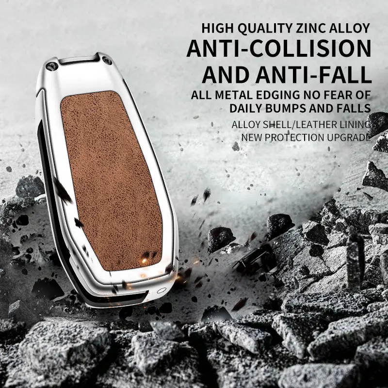 New car TPU zinc alloy key case suitable for Ford Ranger 2018 car key cover car metal key case car interior accessories