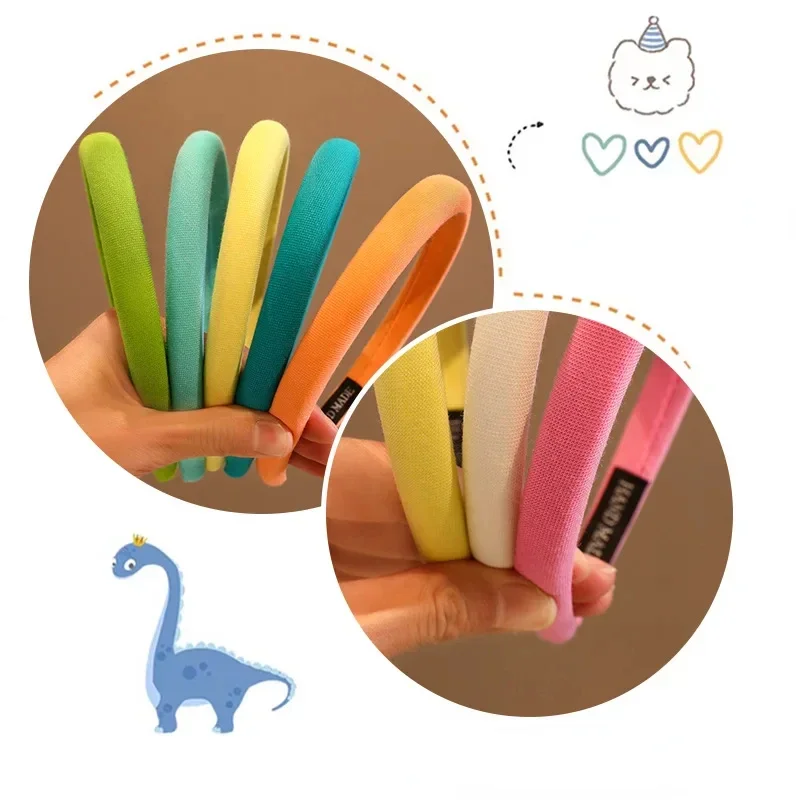 Colorful Matte Headdress Simple Basic Face-Washing Headband Temperament Hoop Wide Hairband Hair Bundle Kids Hair Accessories