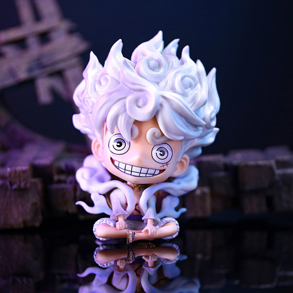 14CM One Piece Figure Nika Luffy Gear 5 Multiform Figure Anime Sun God Luffy Action Figurine Collectible Model Doll Toys