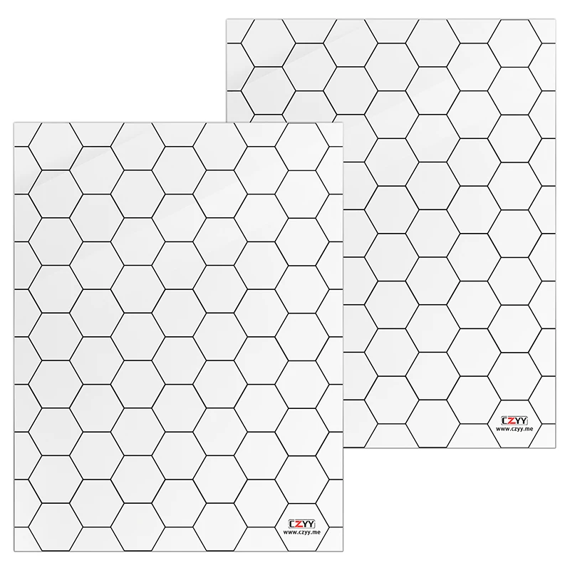 

Acrylic Game Mat 1" Hex Grid Overlay Set of 2, 7"x8" Battle Map Board Clear & Durable - Great for Pathfinder and Other RPG Game