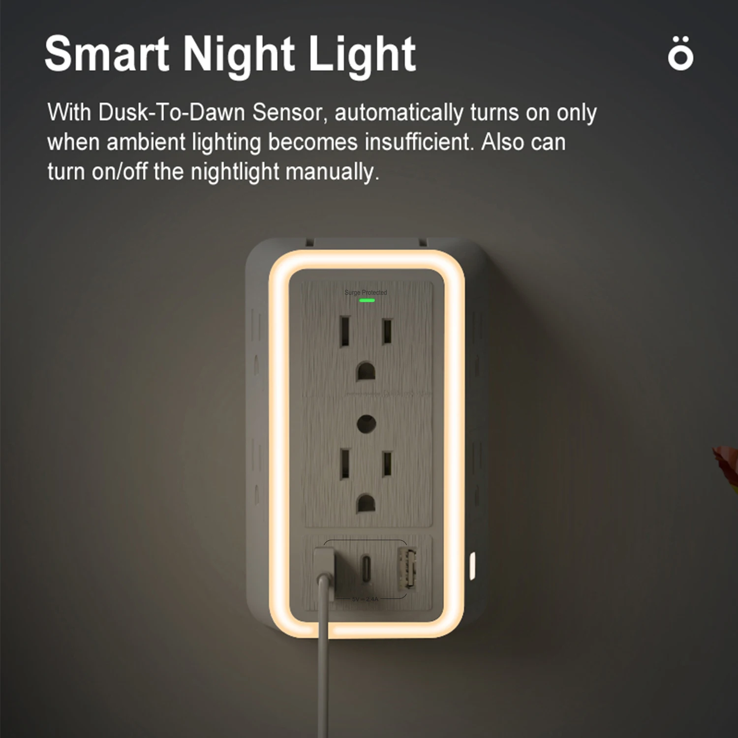 US Plug Power Strip Multitap 6 AC Outlets 2 USB 1 Type C Port Charge Electrical Socket Network Filter Fast Charging Home Office - view 4