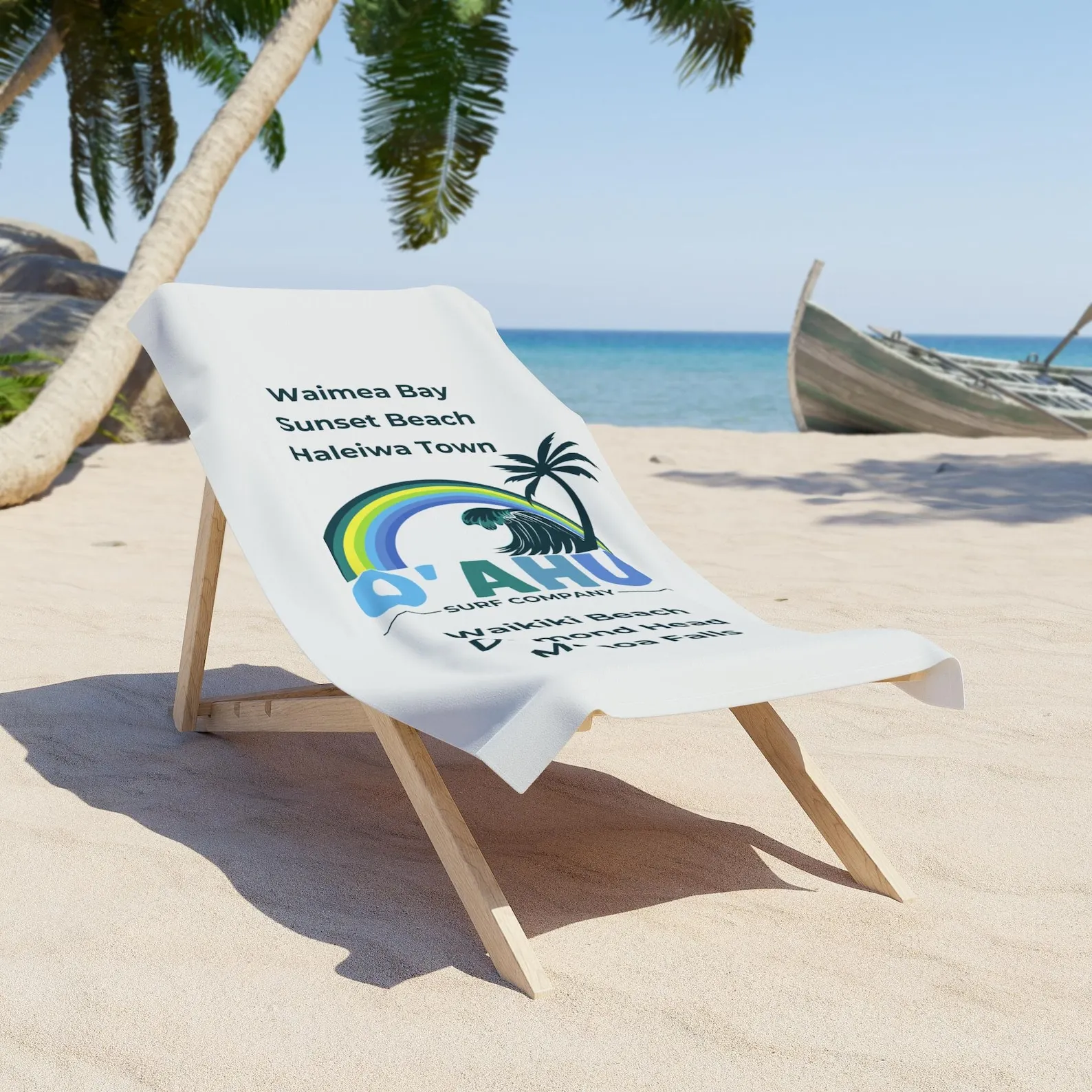 Oahu Surf Summer Beach Towel Rainbow Wave Hawaii Travel Towel Sauna Swimming Pool Hotel Towels Bathroom Spa Baby Playa For Home