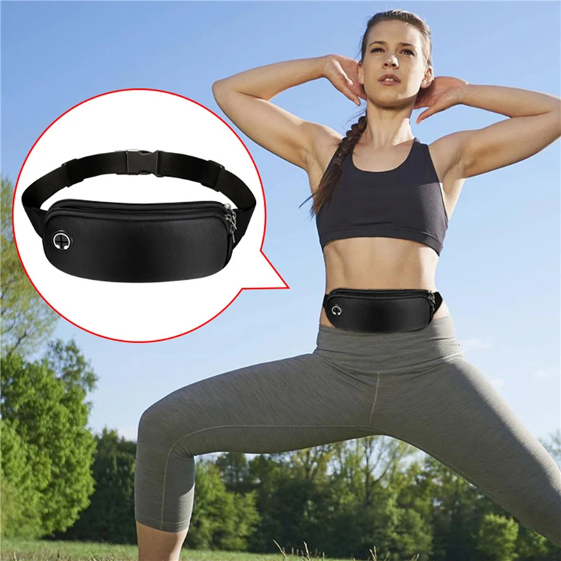 1PC Unisex Sports Fanny Pack Lightweight Phone Holder Gym Running Workout Slim Waist Belt Bag