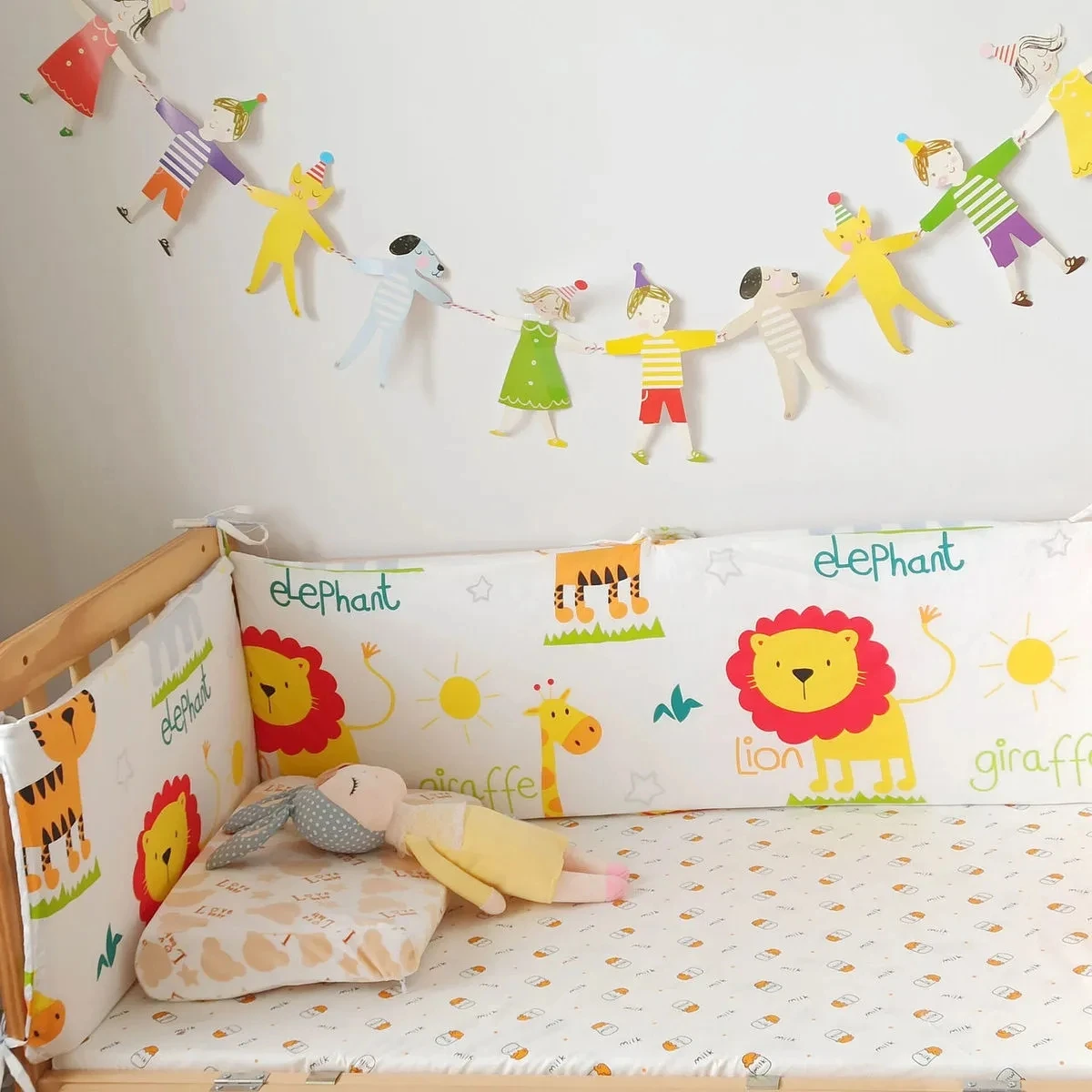 Four Seasons One-piece Crib Surround Cartoon Crib Surround Pure Cotton Anti-collision Bed Fence Independent Liner Bed Surround