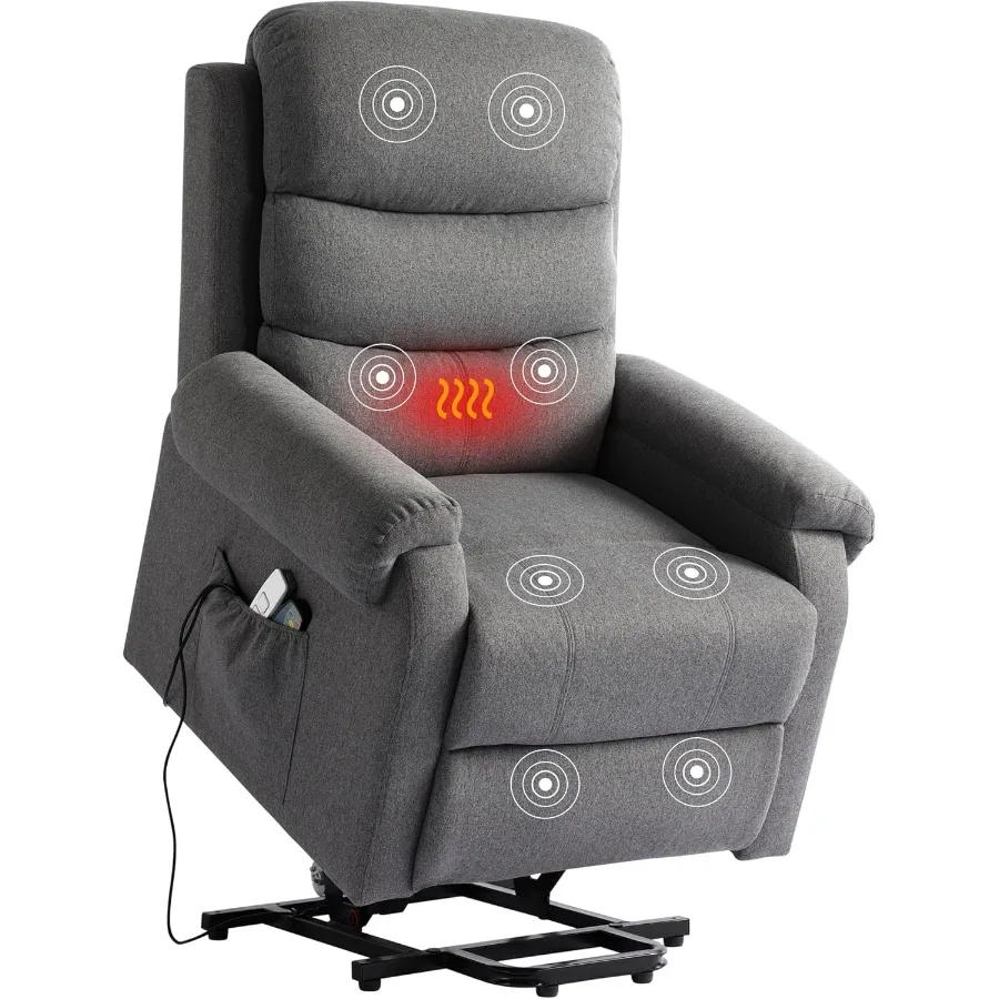 Power Lift Recliner Chair with Massage and Heat for Elderly Recliner Chairs for Adults Recliner Massage Chair with Remote Contr