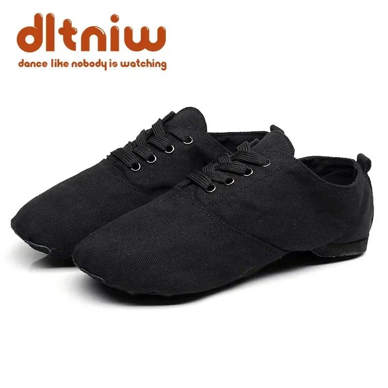 Zapatos Mujer 2024 Men Dance Shoe For Women Ayakkabi Dance Shoe Flats Designer Soft Lace Up Canvas Jazz Dancing Shoes