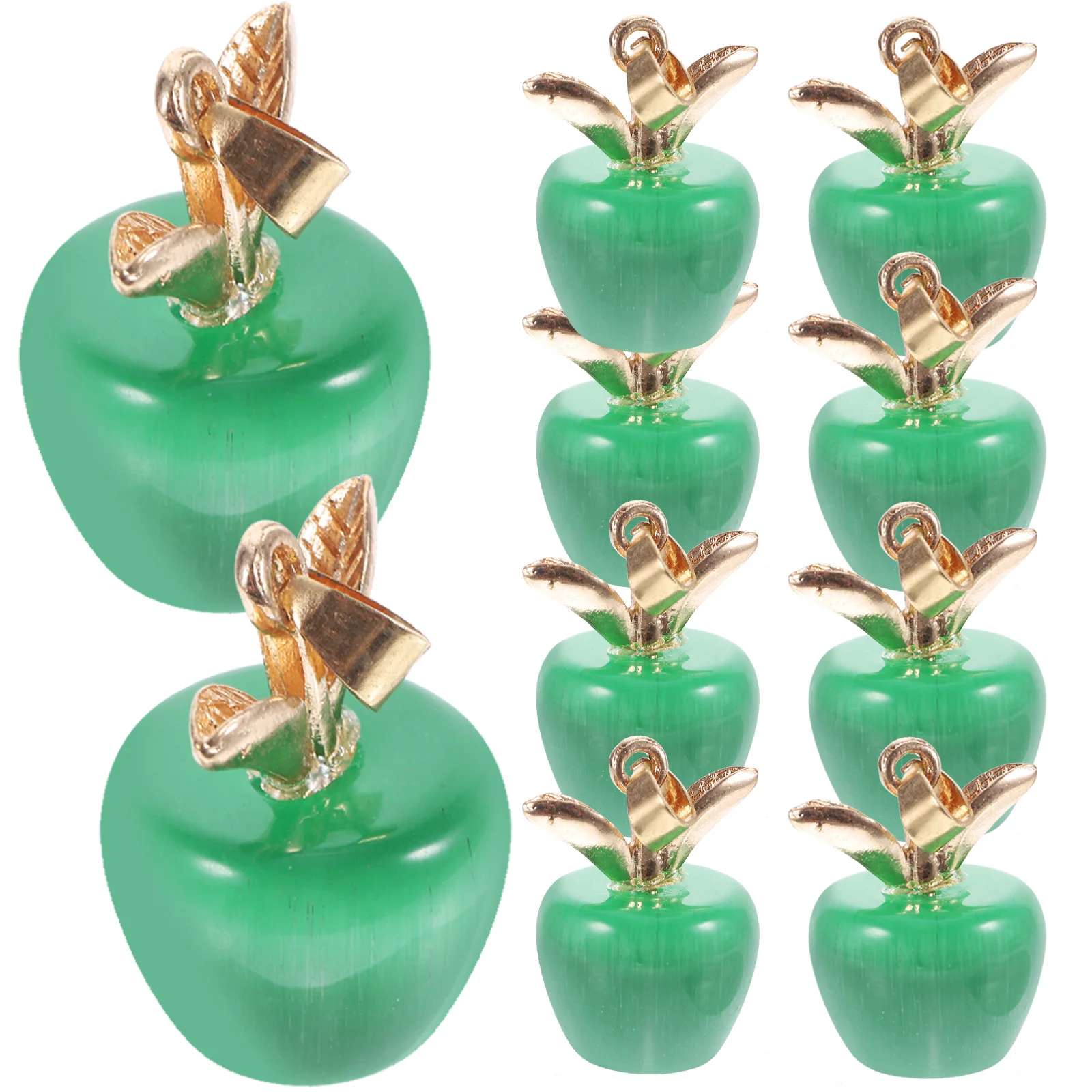 

10Pcs Creative Cat's Eye Stone Apple Pendants for DIY Jewelry Making Charms Necklace Bracelet Earring Craft Projects