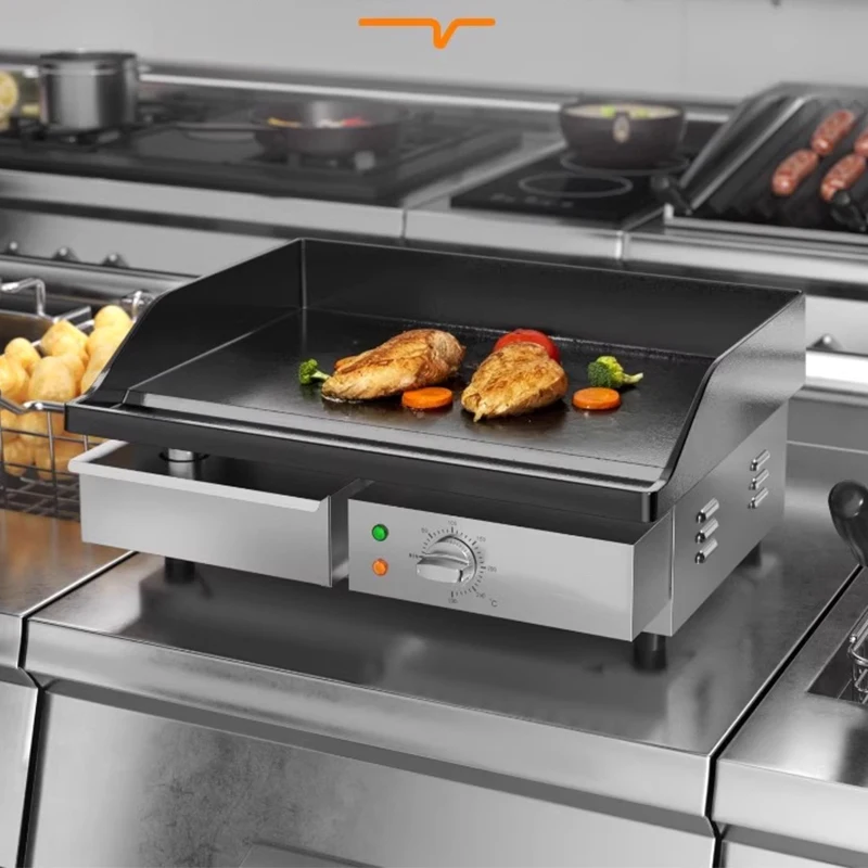 شواية تجارية EG-818TC لوحة شواء المينا معدات تيبانياكي ماكينة صنع الفطائر الممهدة يدويًا 3000 وات